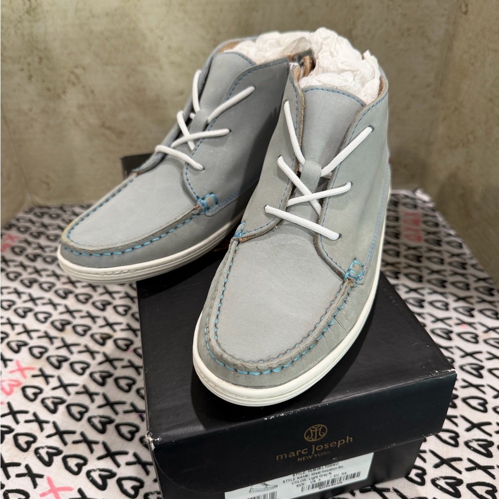 Gray Leather Kids Marc Joseph Size 3